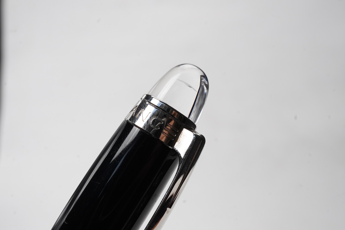 A modern Montblanc 'Starwalker' black with platinum coated trim, medium 18ct. nib